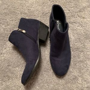 Navy blue ankle boots